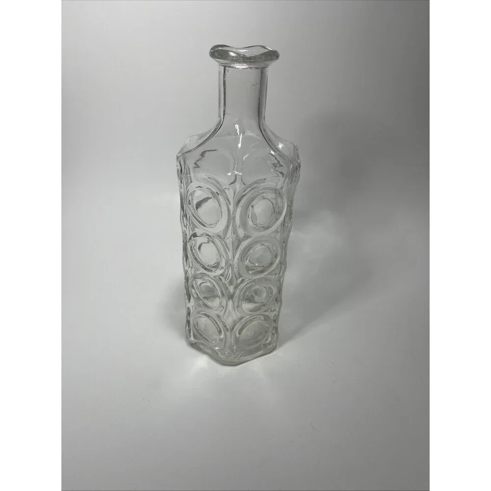 Vintage MCM 1964 Liquor Decanter Hexagon Circles